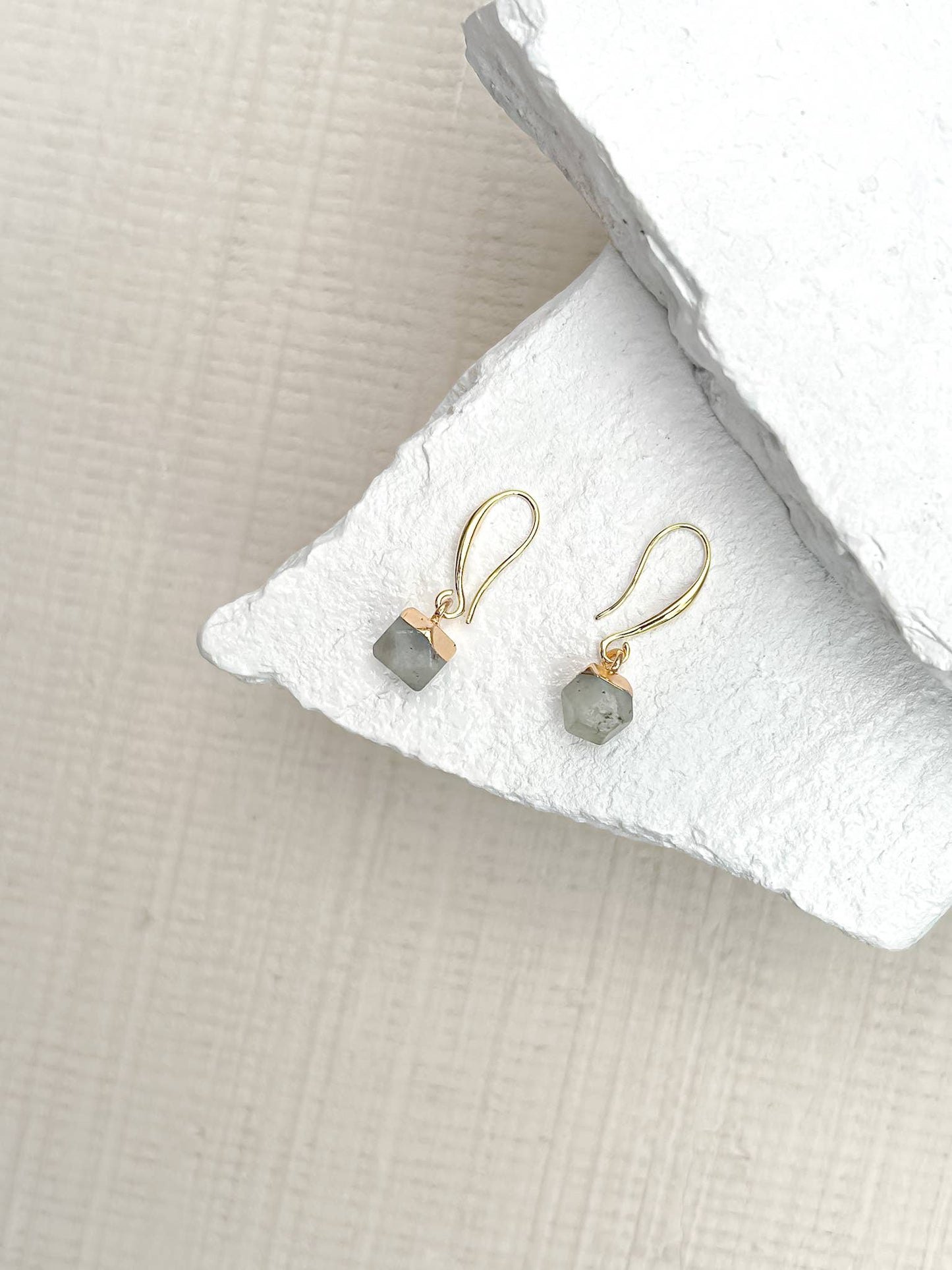 Labradorite Gold Plated Gemstone Earrings