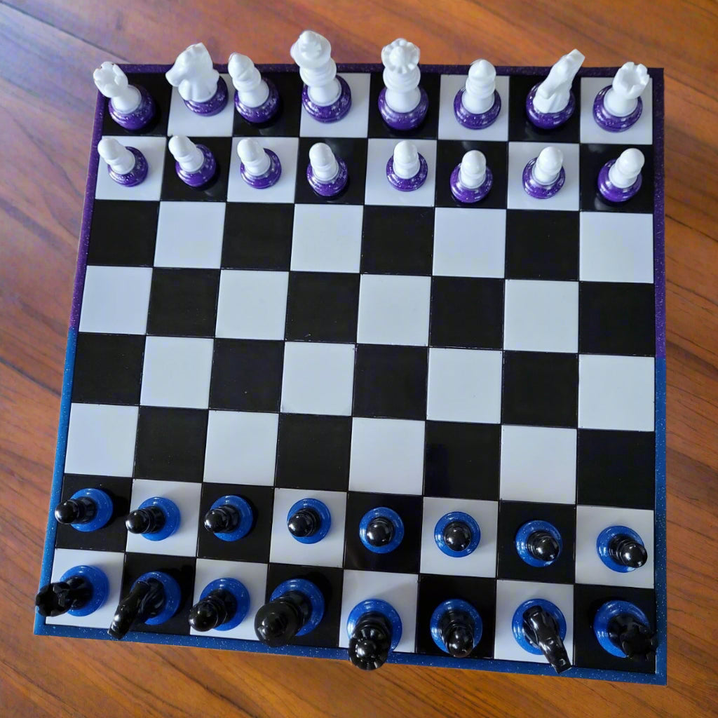 Handcrafted Resin Chessboard & Pieces