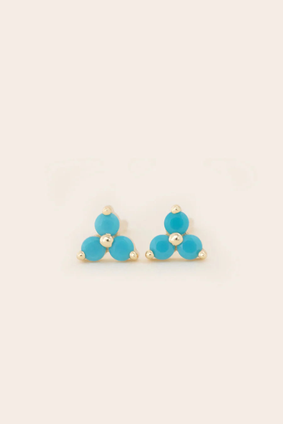 December Birthstone Stud Earrings - Gold / Turquoise
