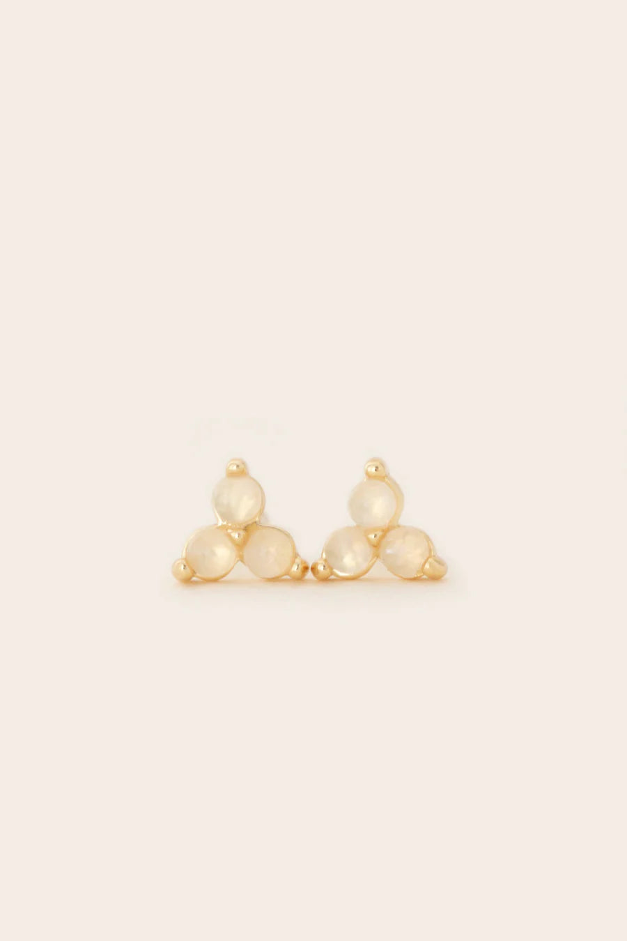 October Birthstone Stud Earrings - Gold / Opal
