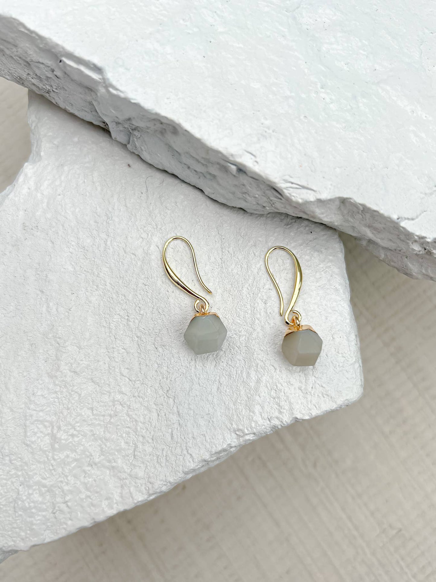 Amazonite Gold Plated Gemstone Earrings