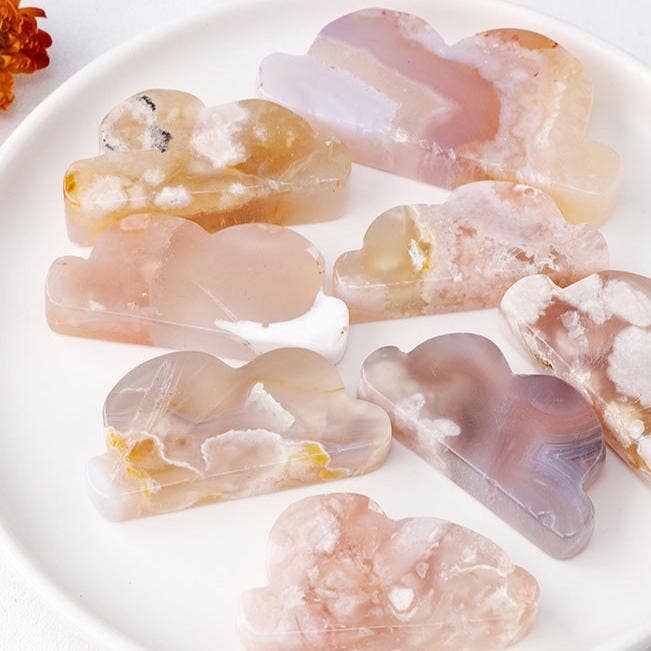 Flower Agate Cloud – Hand-Carved Crystal