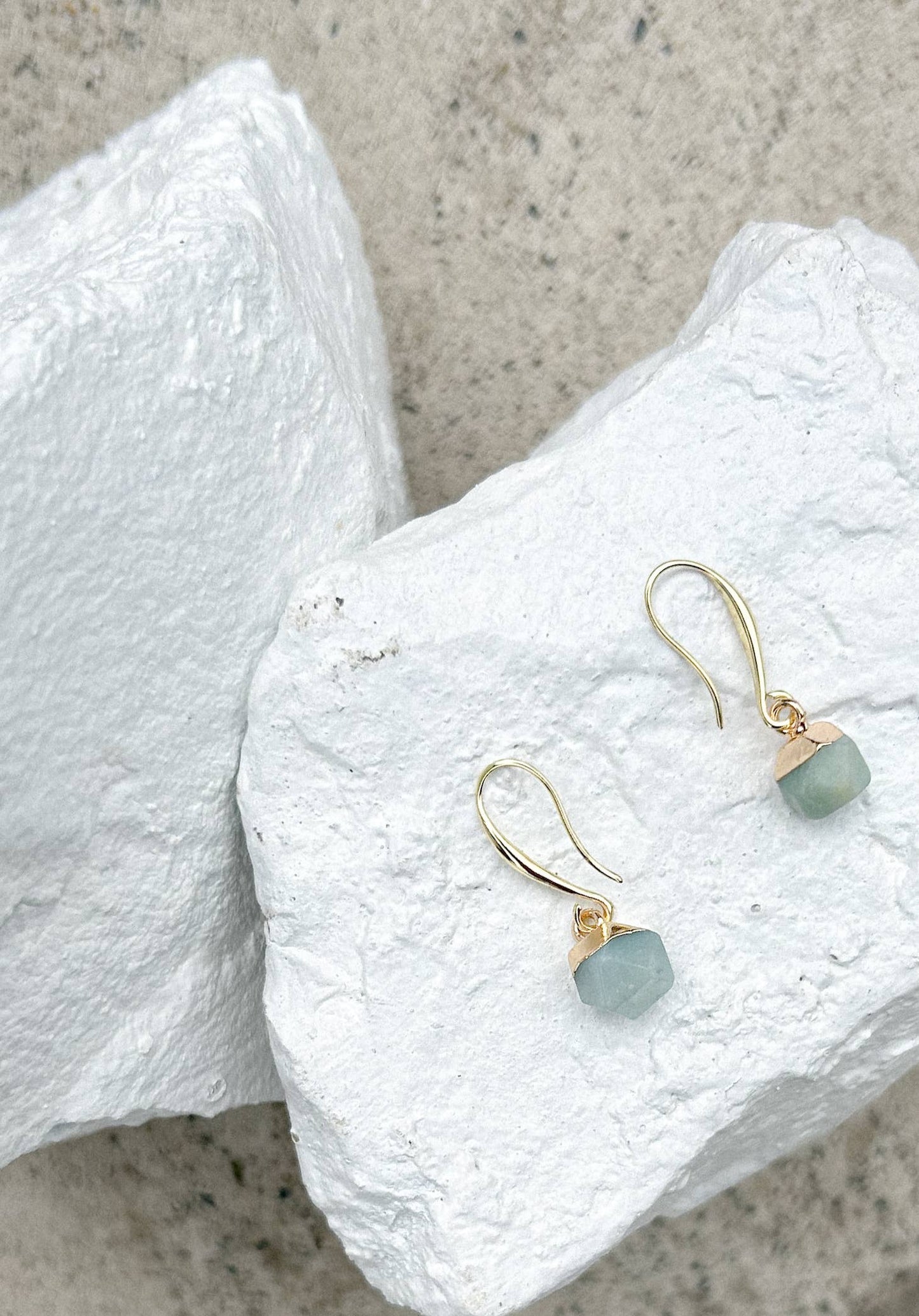 Amazonite Gold Plated Gemstone Earrings