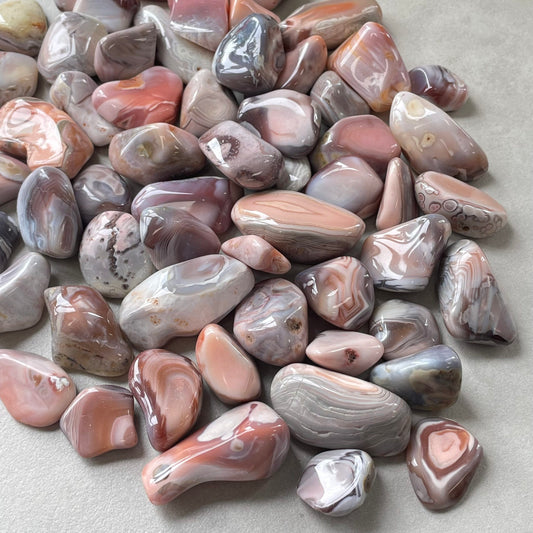 Pink Agate Tumbled Stones