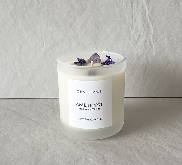 Amethyst Crystal Candle