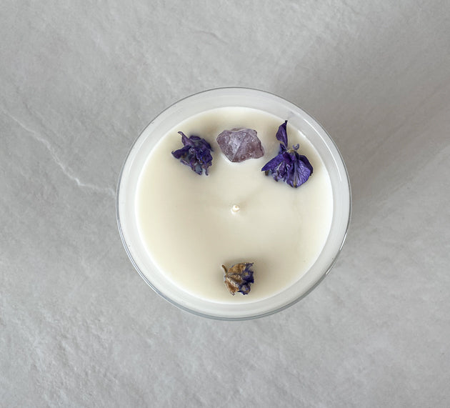 Amethyst Crystal Candle