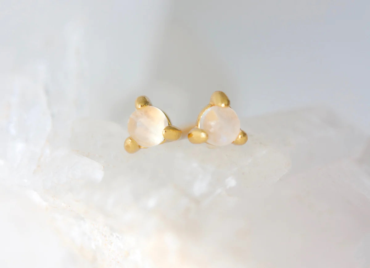 Guardian Angel Stud Earrings - Gold