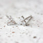 April Birthstone Stud Earrings - Silver / Crystal