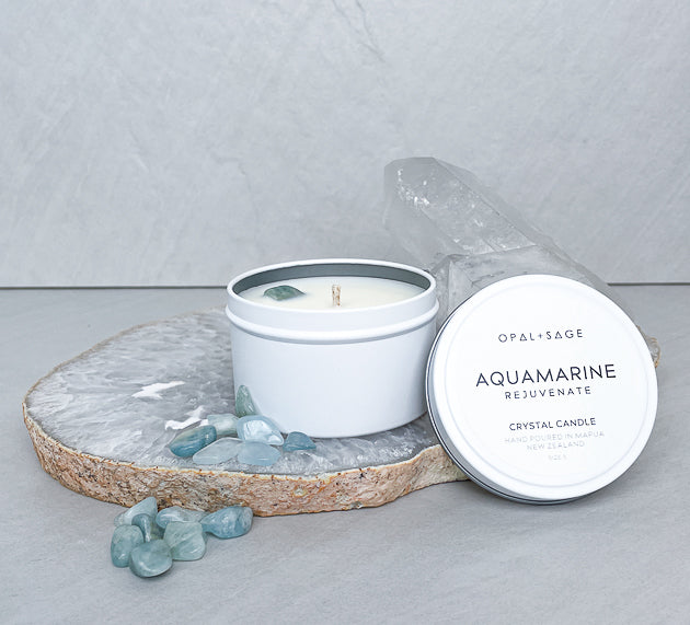 Aquamarine Crystal Candle