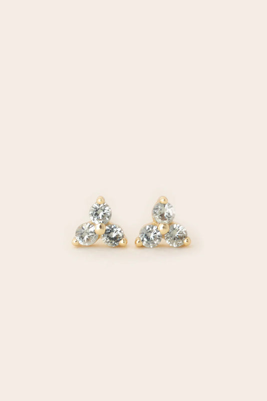 August Birthstone Stud Earrings - Gold / Peridot