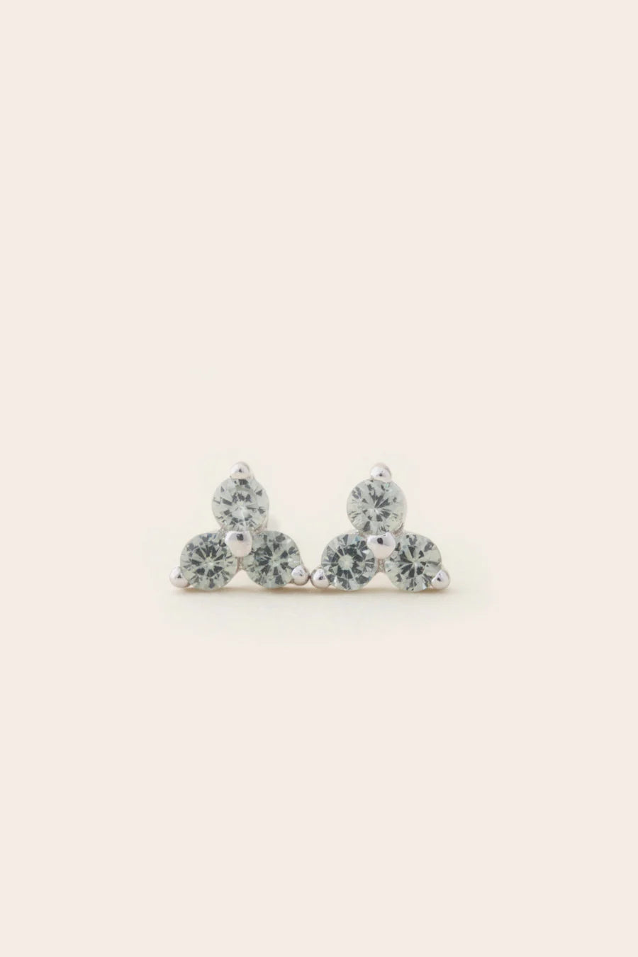 August Birthstone Stud Earrings - Silver / Peridot