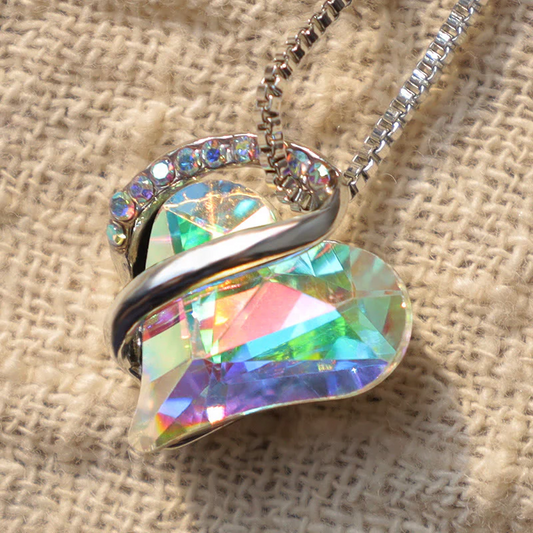 Love Heart Birthstone Healing Energy Necklace Pendant