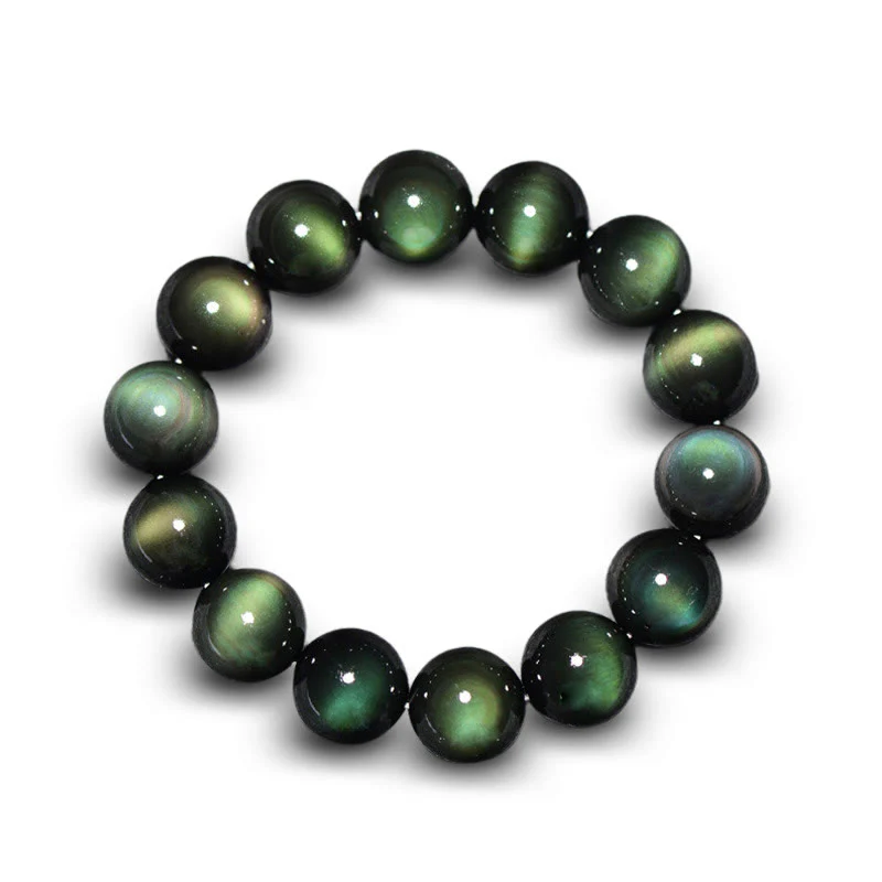 Natural Green Eye Obsidian Wealth Bracelet