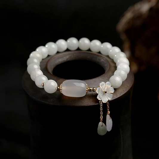 Natural White Jade Luck Bracelet