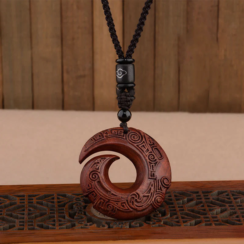 Small Leaf Red Sandalwood Protection Necklace