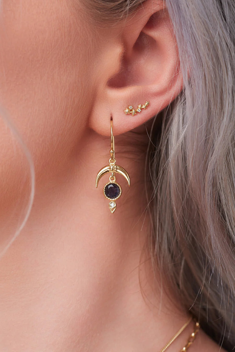 Among The Stars Climber Earrings - Gold