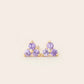 February Birthstone Stud Earrings - Gold / Amethyst