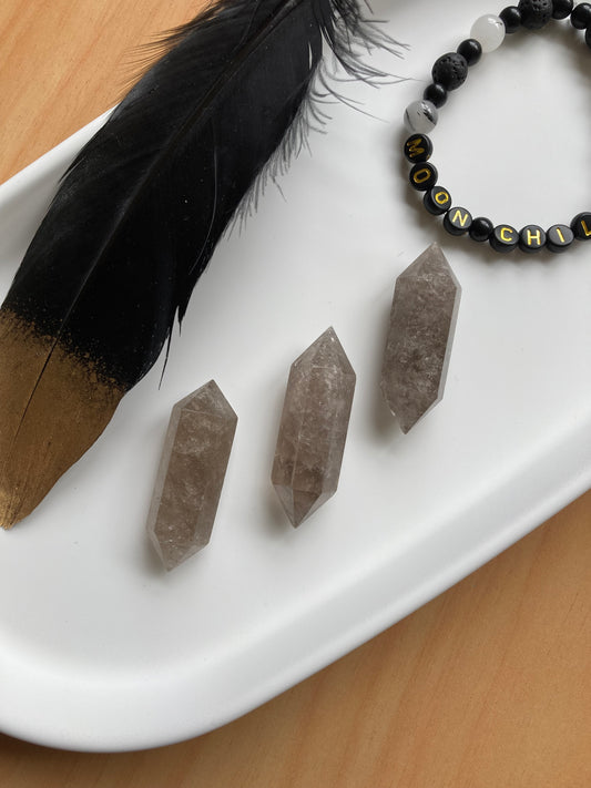 Double Terminated Point Smokey Quartz Crystal