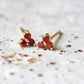 January Birthstone Stud Earrings - Gold / Garnet