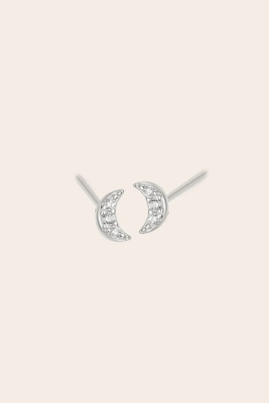 To The Moon & Back Stud Earrings - Silver