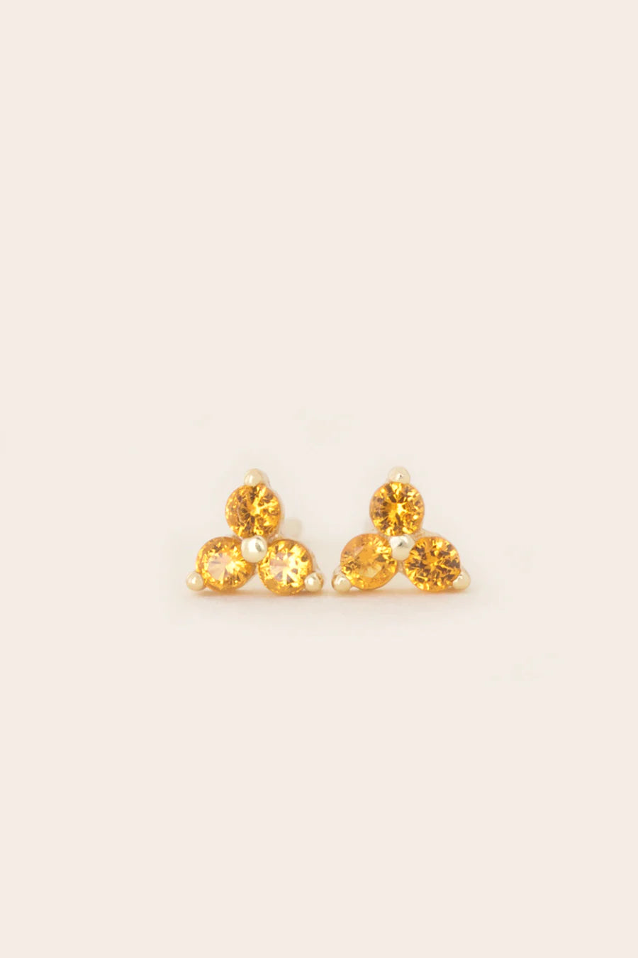 November Birthstone Stud Earrings - Gold / Citrine