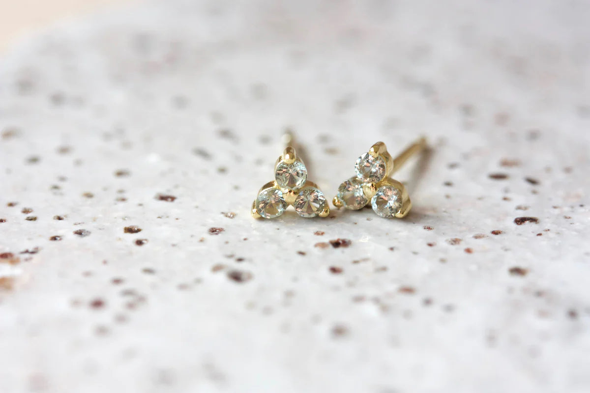 August Birthstone Stud Earrings - Gold / Peridot