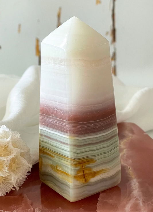 Pink Banded Calcite Towers