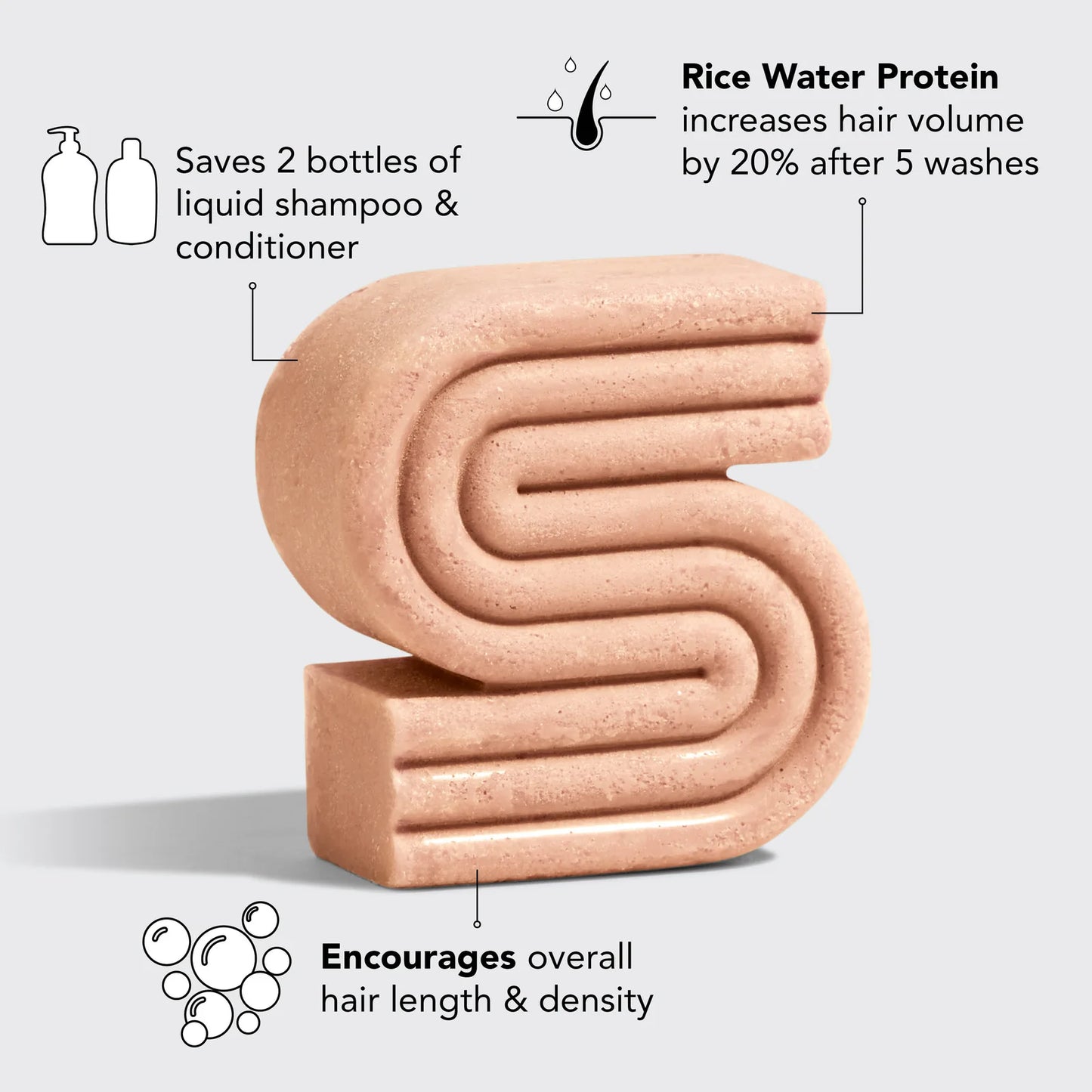 Rice Water Protein Solid Shampoo Bar for Hair Growth