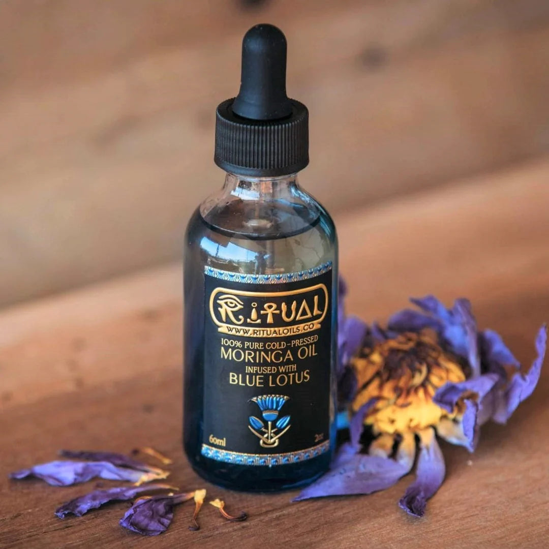 Ritual Oils - 100% Pure Cold-Pressed Moringa Oil Infused with Blue Lotus