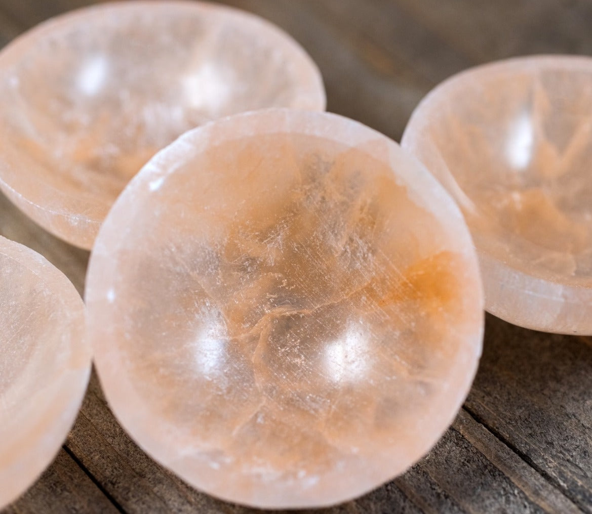 Orange Selenite Crystal Charging Bowl (Small)