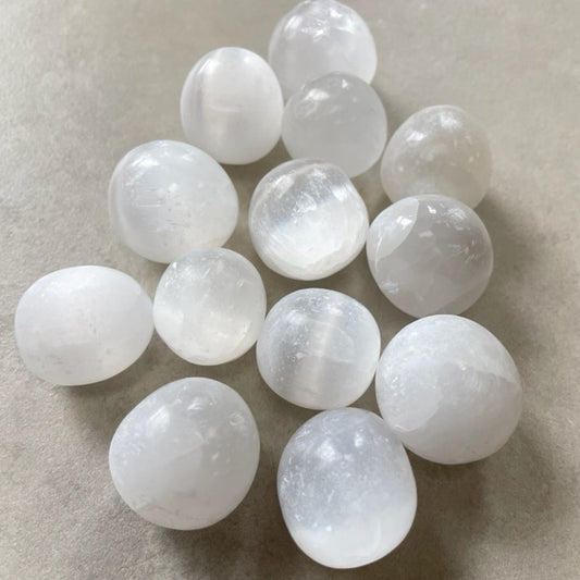 White Selenite Tumbled Stones