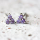 February Birthstone Stud Earrings - Silver / Amethyst