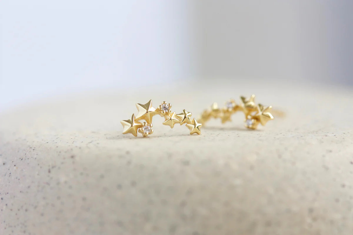 Among The Stars Climber Earrings - Gold