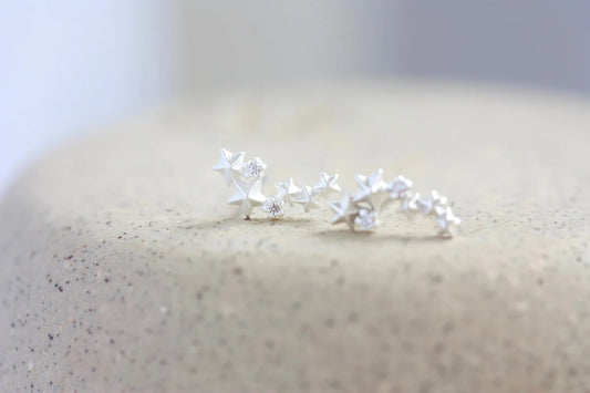 Among The Stars Climber Earrings - Silver