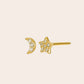 Night Sky Stud Earrings - Gold