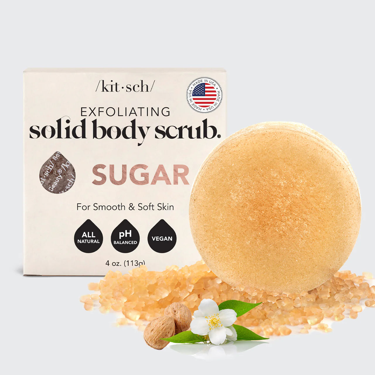 Sugar Exfoliating Solid Body Scrub Bar