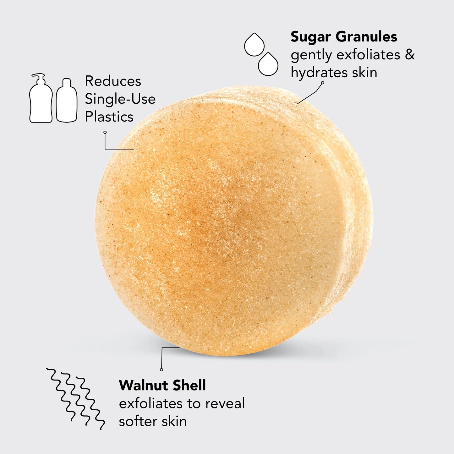 Sugar Exfoliating Solid Body Scrub Bar