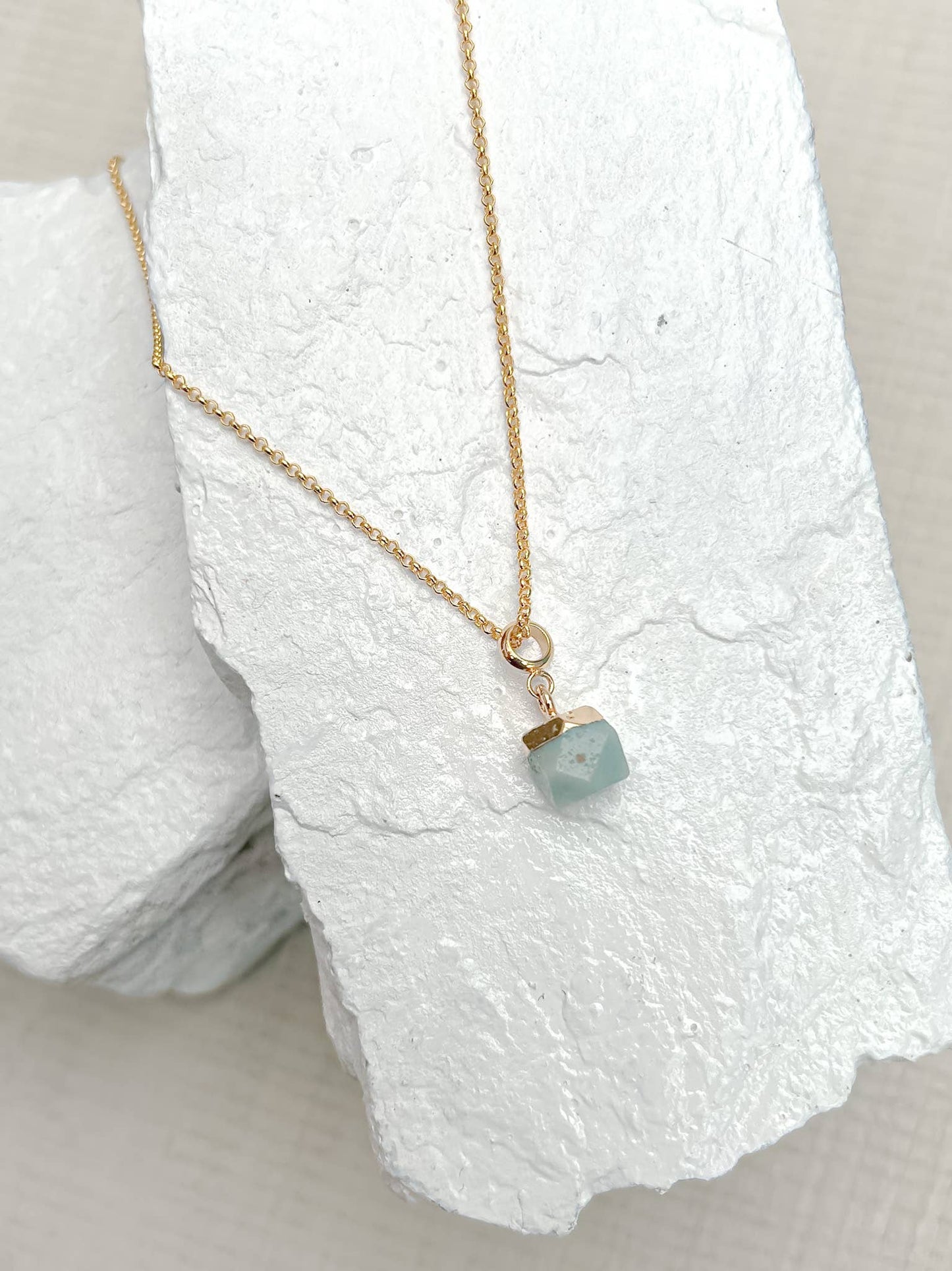 Amazonite Gold Plated Gemstone Necklace