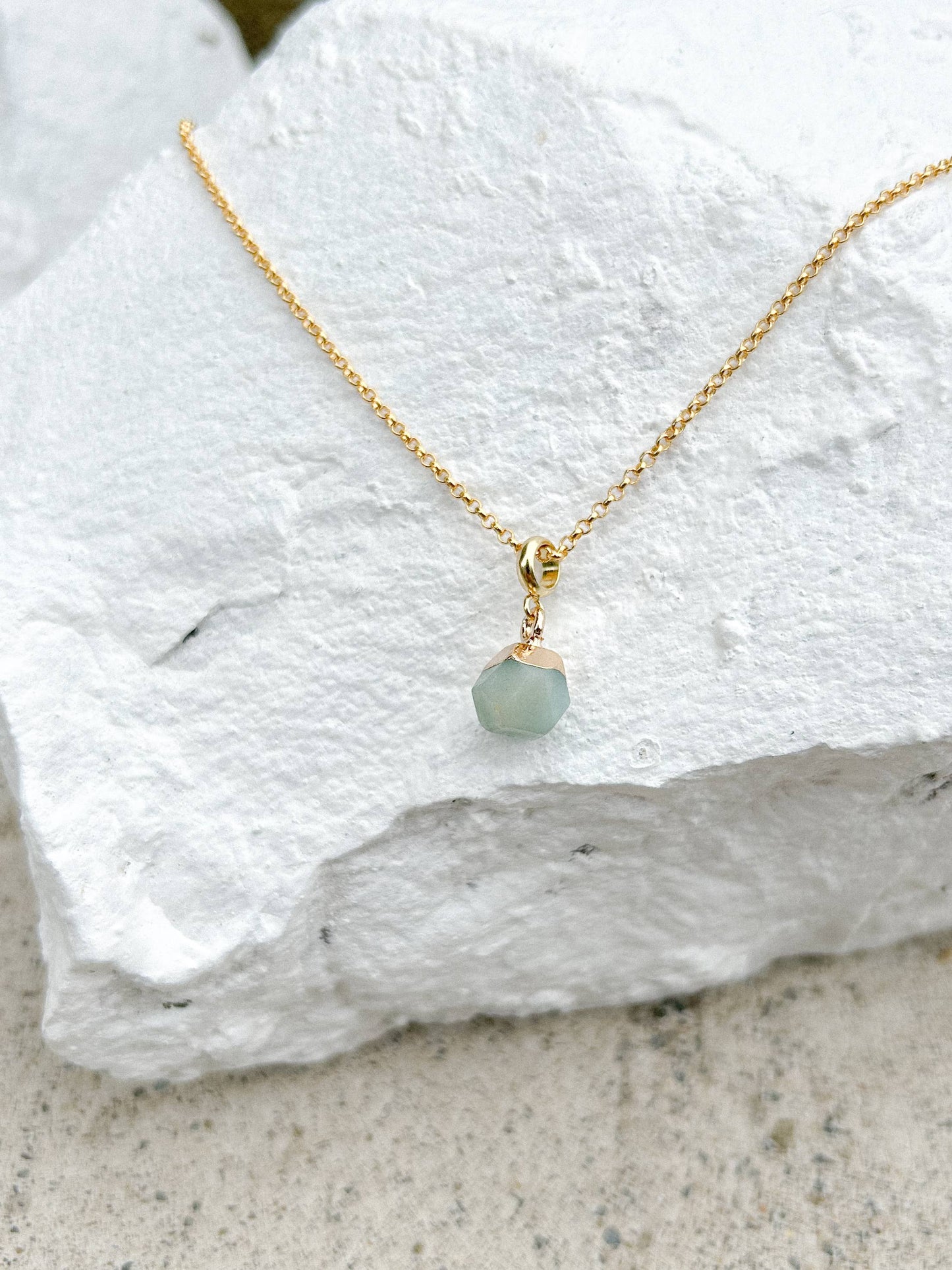Amazonite Gold Plated Gemstone Necklace
