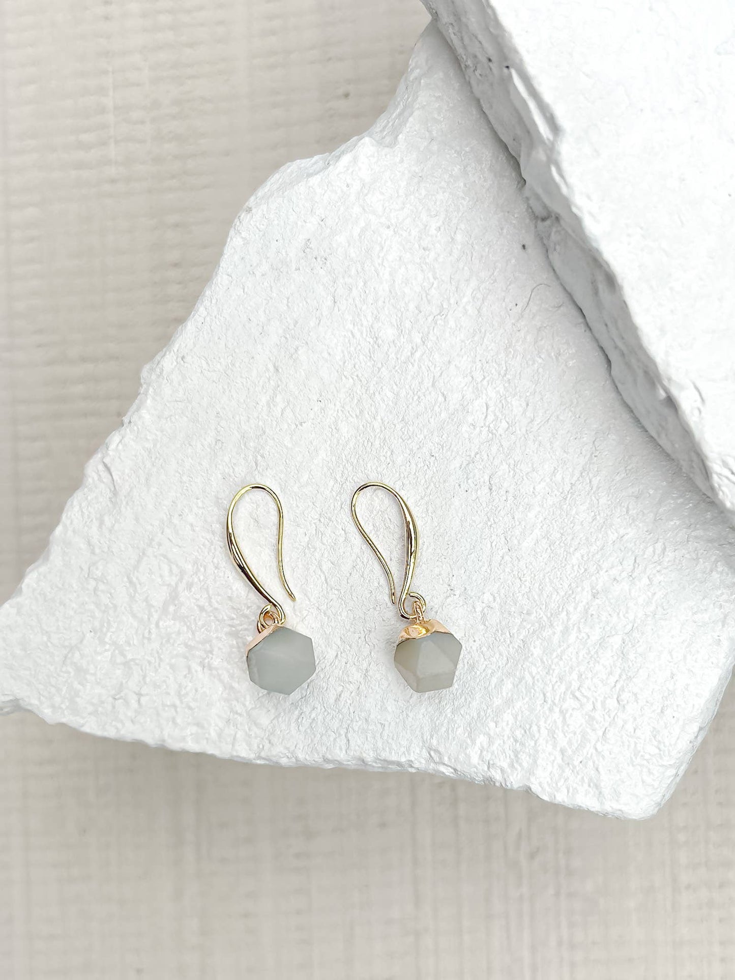 Amazonite Gold Plated Gemstone Earrings