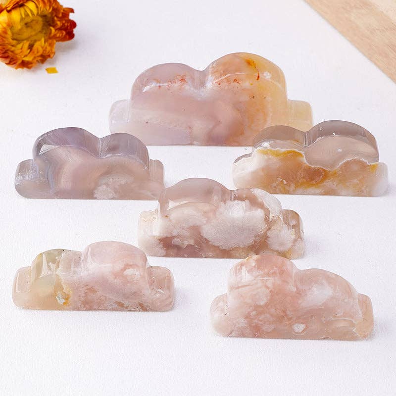 Flower Agate Cloud – Hand-Carved Crystal