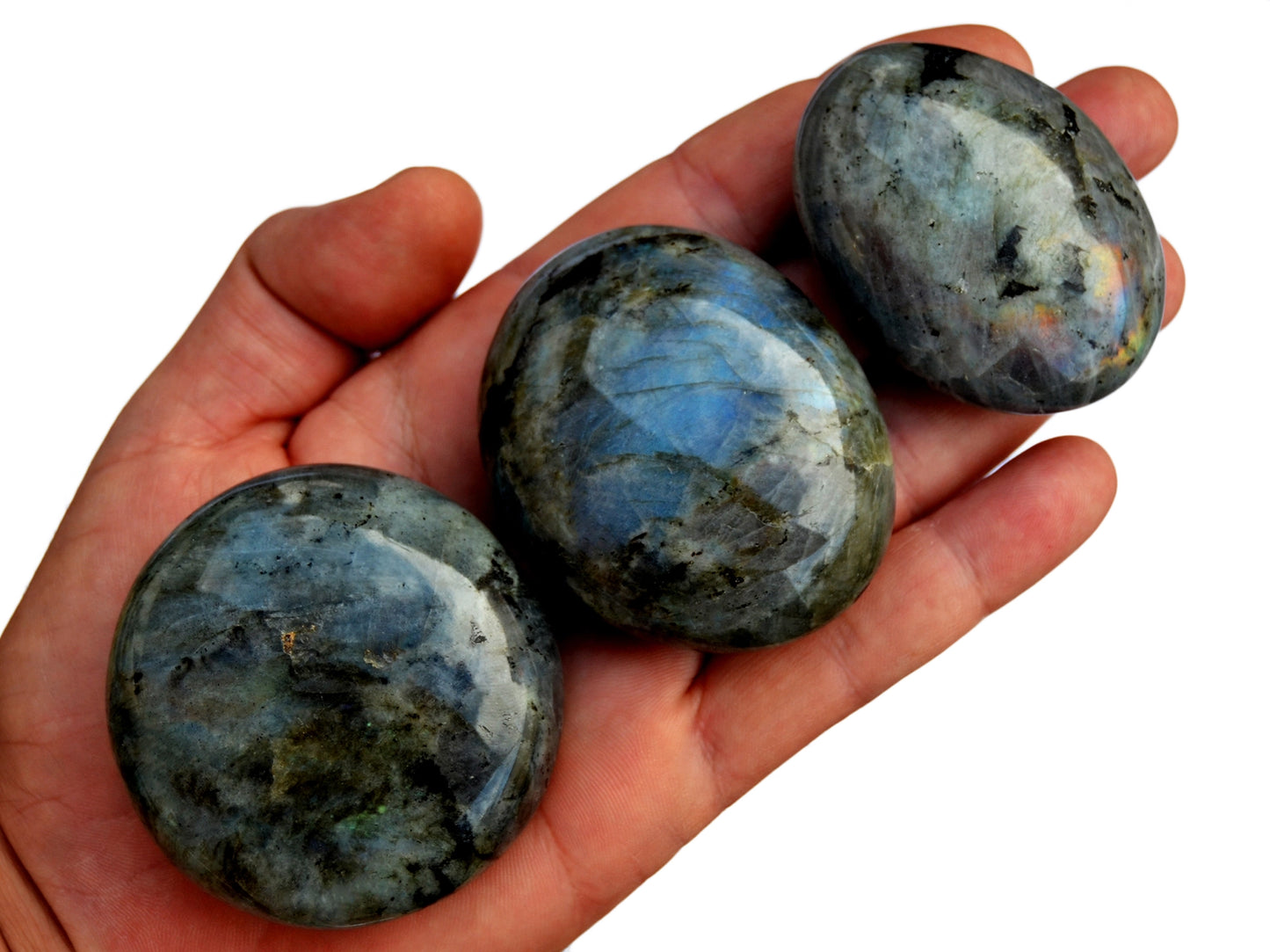 Labradorite Palm Stones - Large